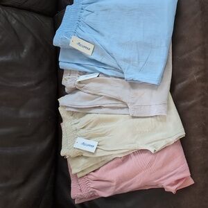 Bundle Ecupper Elastic Waist Cotton Trouser Cropped Wide Leg Pants Size XXL